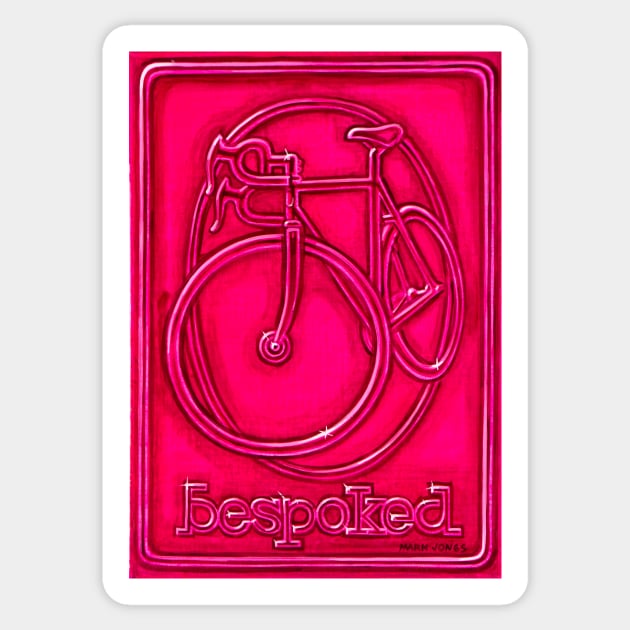 Bespoked in raspberry Sticker by markhowardjones